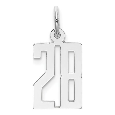 Sterling Silver Number 28 Charm