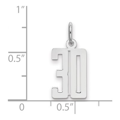 Sterling Silver Number 30 Charm – view 2