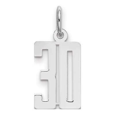 Sterling Silver Number 30 Charm