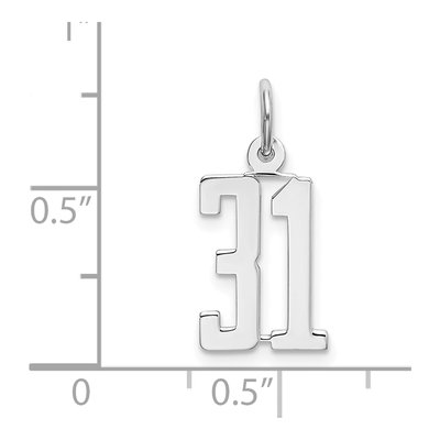 Sterling Silver Number 31 Charm – view 4