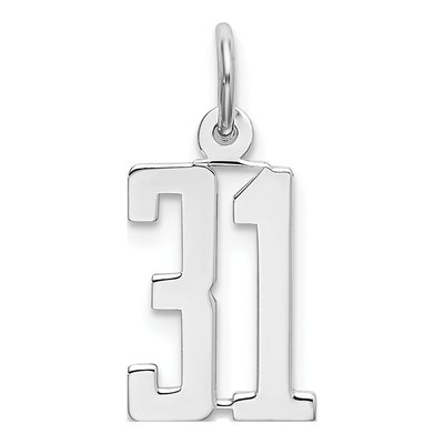 Sterling Silver Number 31 Charm