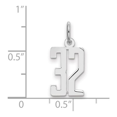 Sterling Silver Number 32 Charm – view 2