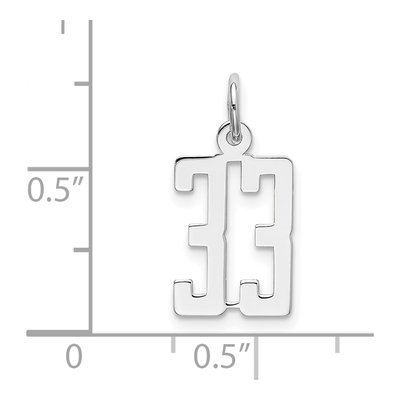 Sterling Silver Number 33 Charm – view 4