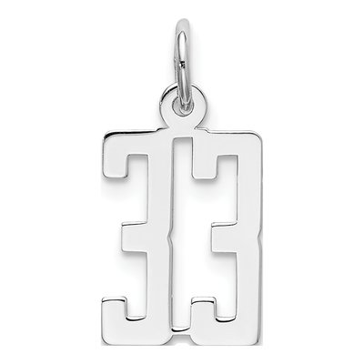 Sterling Silver Number 33 Charm