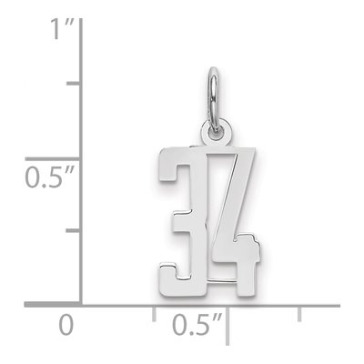 Sterling Silver Number 34 Charm – view 2