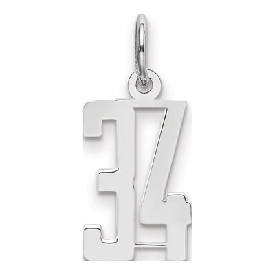 Sterling Silver Number 34 Charm