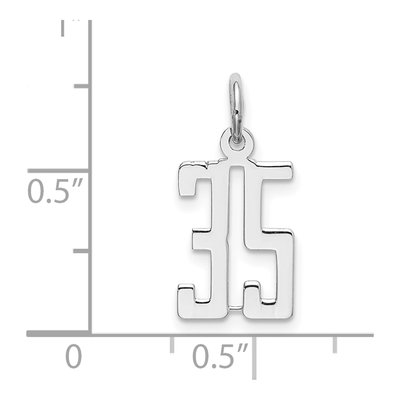 Sterling Silver Number 35 Charm – view 4