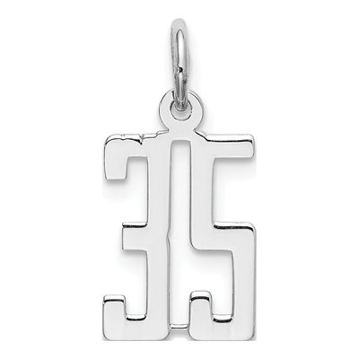 Sterling Silver Number 35 Charm