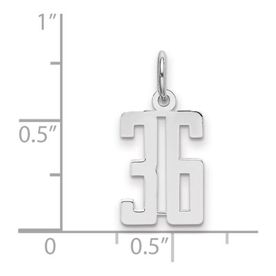 Sterling Silver Number 36 Pendant – view 2