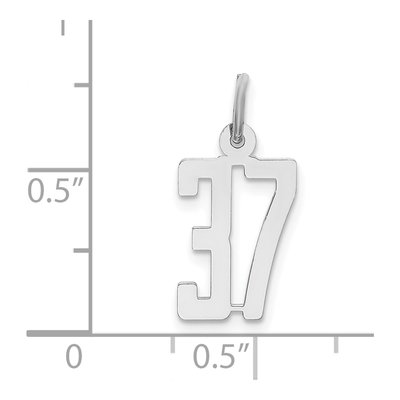 Sterling Silver Number 37 Charm – view 4