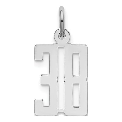 Sterling Silver Number 38 Charm