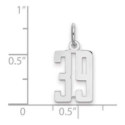 Sterling Silver Number 39 Charm – view 2