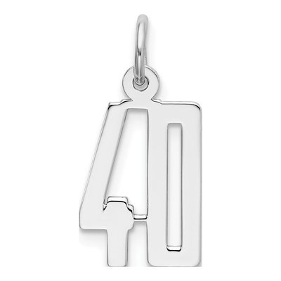 Sterling Silver Number 40 Charm