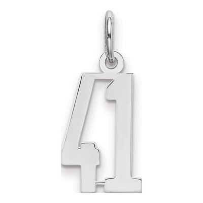 Sterling Silver Number 41 Charm