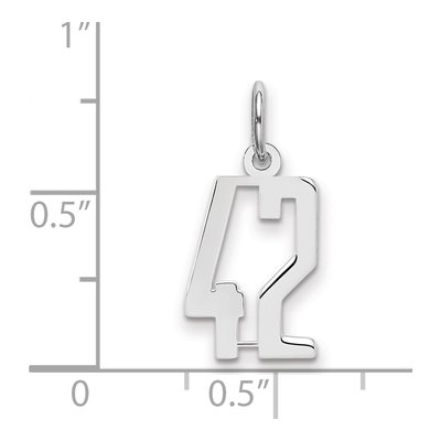 Sterling Silver Number 42 Charm – view 2