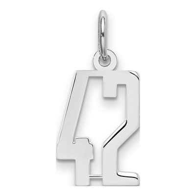 Sterling Silver Number 42 Charm
