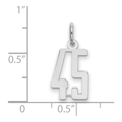Sterling Silver Number 45 Charm – view 2
