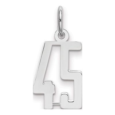 Sterling Silver Number 45 Charm