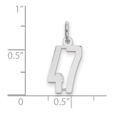 Sterling Silver Number 47 Pendant – view 2