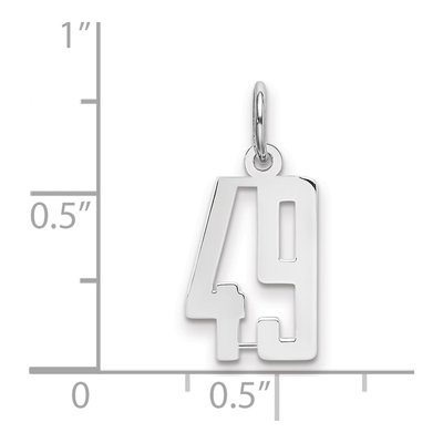Sterling Silver Number 49 Charm – view 2