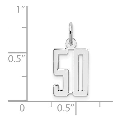 Sterling Silver Number 50 Charm – view 4