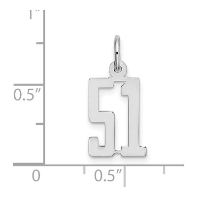Sterling Silver Number 51 Charm – view 4