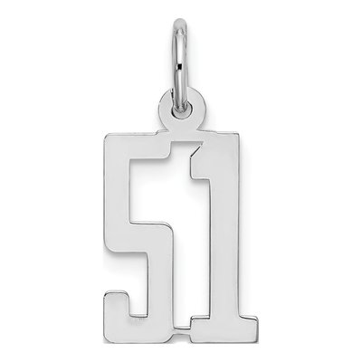 Sterling Silver Number 51 Charm