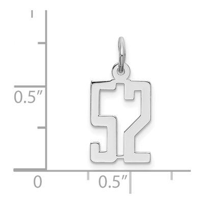 Sterling Silver Number 52 Charm – view 4