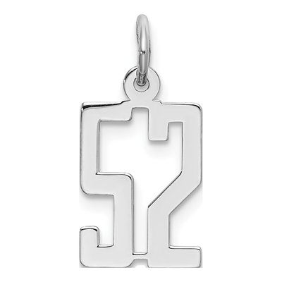 Sterling Silver Number 52 Charm