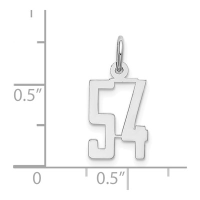 Sterling Silver Number 54 Charm – view 4