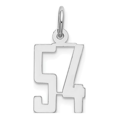 Sterling Silver Number 54 Charm