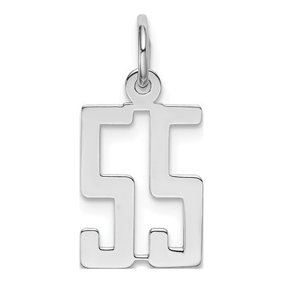 Sterling Silver Number 55 Charm