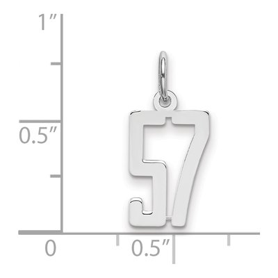 Sterling Silver Number 57 Charm – view 2
