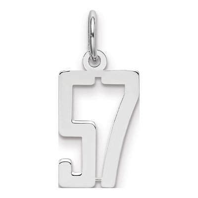 Sterling Silver Number 57 Charm