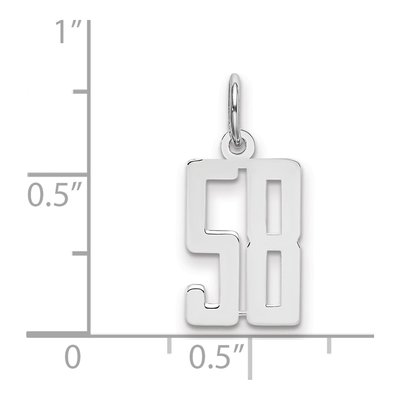 Sterling Silver Number 58 Charm – view 2