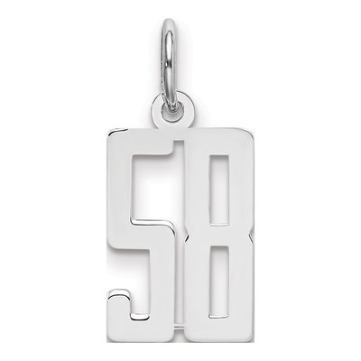 Sterling Silver Number 58 Charm