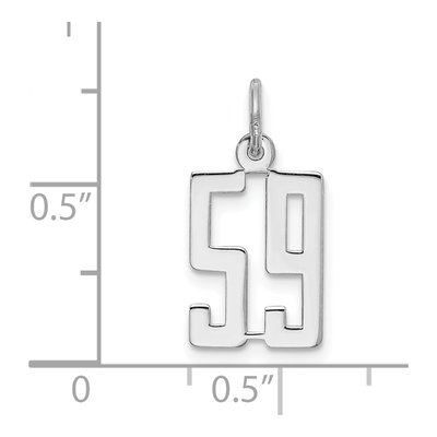 Sterling Silver Number 59 Charm – view 4