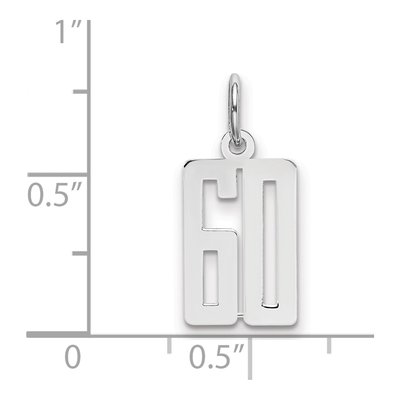 Sterling Silver Number 60 Pendant – view 2