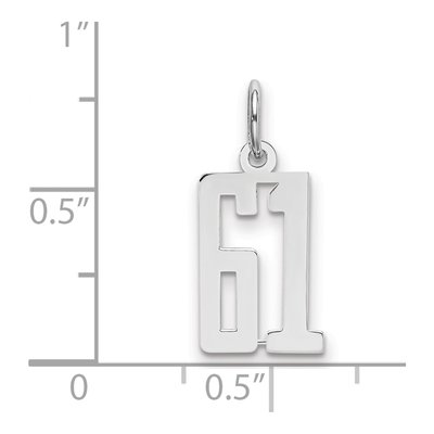 Sterling Silver Number 61 Charm – view 2