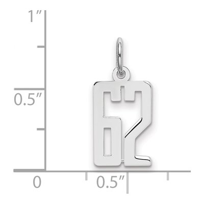 Sterling Silver Number 62 Charm – view 2