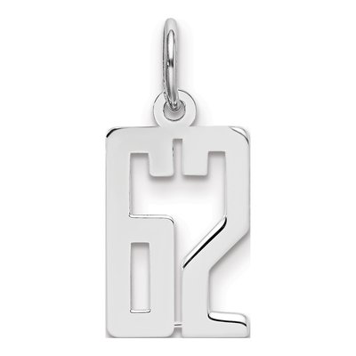 Sterling Silver Number 62 Charm