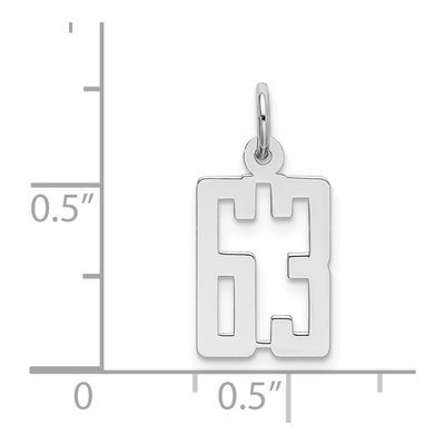 Sterling Silver Number 63 Charm – view 4