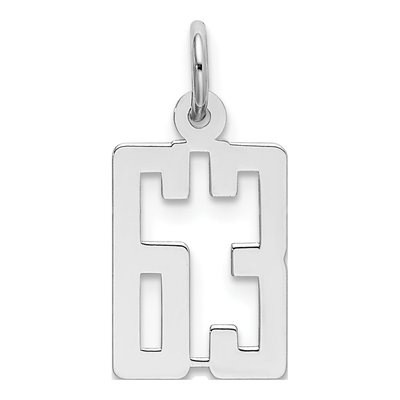 Sterling Silver Number 63 Charm