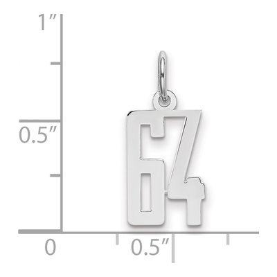 Sterling Silver Number 64 Pendant – view 2
