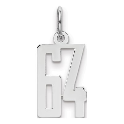 Sterling Silver Number 64 Pendant