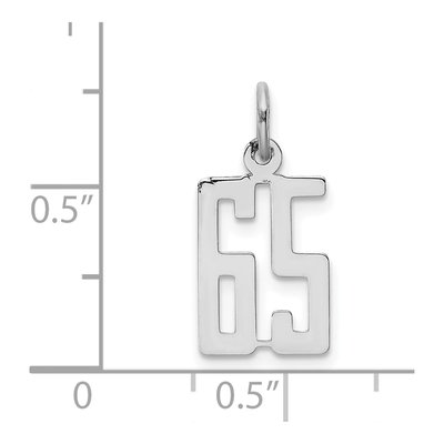 Sterling Silver Number 65 Charm – view 4