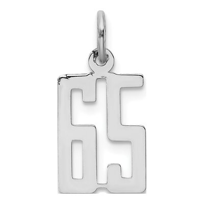 Sterling Silver Number 65 Charm