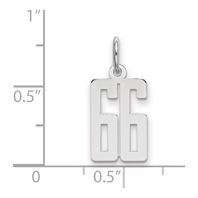 Sterling Silver Number 66 Charm – view 2
