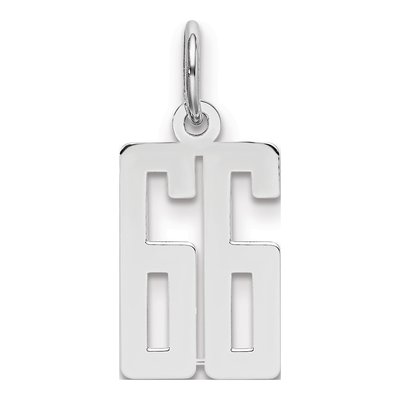 Sterling Silver Number 66 Charm