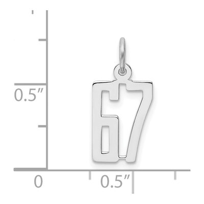 Sterling Silver Number 67 Charm – view 4